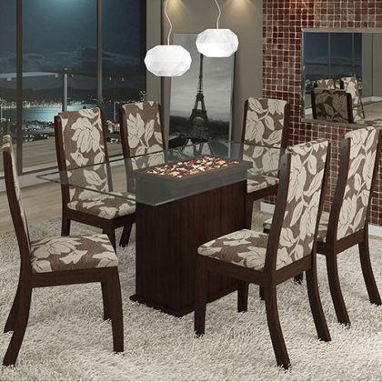 cadeiras com estampa florais para mesa de jantar