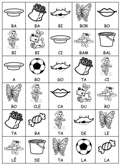 Jogo para Imprimir Sílabas Faltosas - 144 fichas - Prokatiateixeira