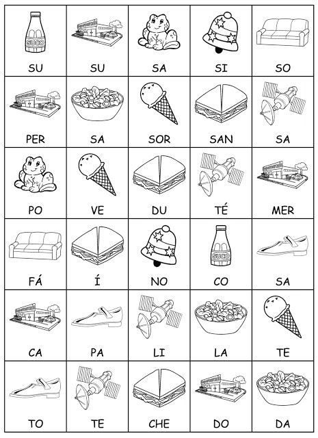 Jogo para Imprimir Sílabas Faltosas - 144 fichas - Prokatiateixeira